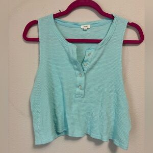 Aerie Blue Cropped Summer Tank Size L